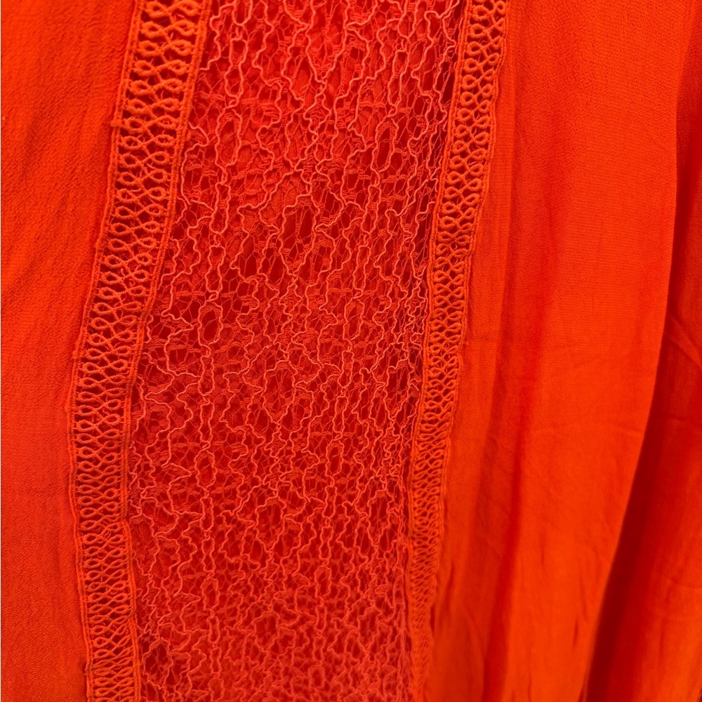 Free People sweet talkin red orange lace Jumpsuit size small - Picture 3 of 8